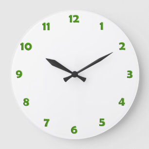 Grande Horloge Ronde Nombres de visage d'horloge - vert