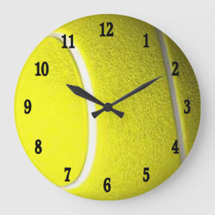 Grande Horloge Ronde Nombres noirs de balle de tennis
