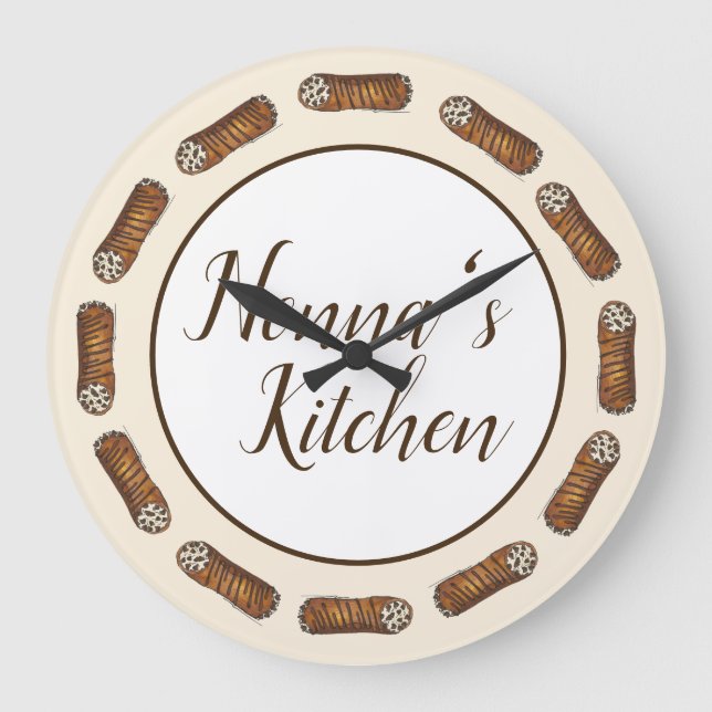 Grande Horloge Ronde Nonna's Kitchen Italien Boulangerie Cannoli Pâtiss (Recto)