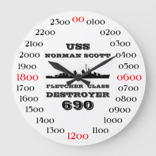GRANDE HORLOGE RONDE NORMAND SCOTT (DD-690) D'USS
