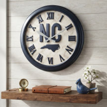 North Carolina Bold Monogram State Outline Marble