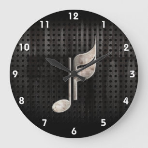 Grande Horloge Ronde Note rocailleuse de musique