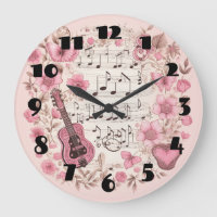 Notes de musique et Fleurs style rétro