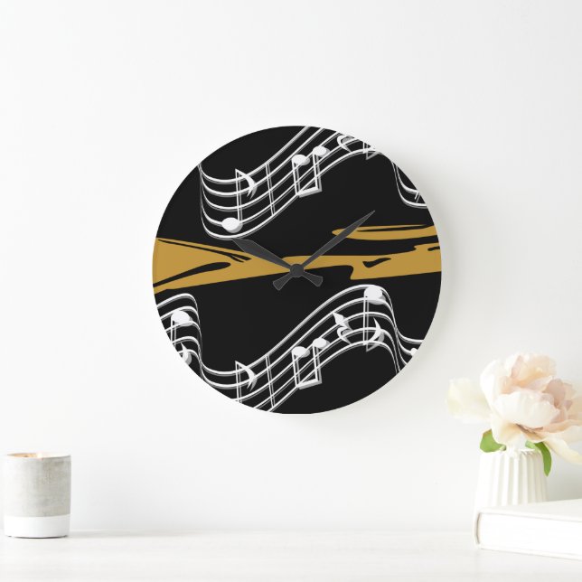 Grande Horloge Ronde Notes musicales (Maison)