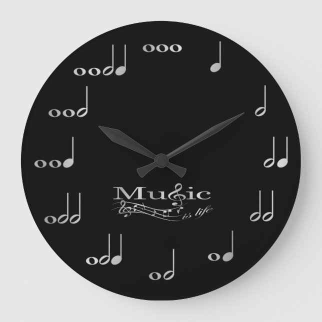 Grande Horloge Ronde Notes musicales - La musique est la vie (Recto)