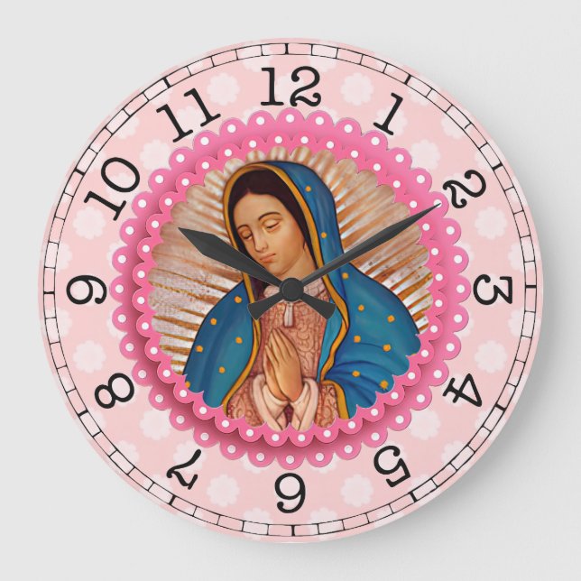 Grande Horloge Ronde Notre-Dame de Guadalupe Roses roses roses (Recto)