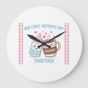 Grande Horloge Ronde Notre premier jour de la fête des mères ensemble N