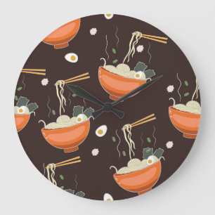 Grande Horloge Ronde Nouilles Ramen : Graphiques Vintages