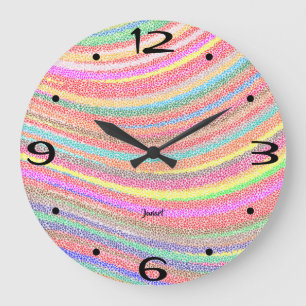 Grande Horloge Ronde Nouvelle pièce de décoration murale colorée tourbi