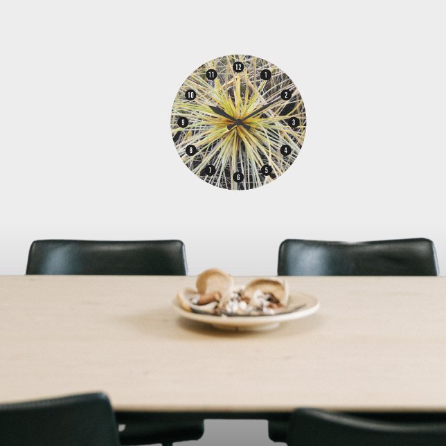 Grande Horloge Ronde Nouvelle-Zélande Plage Dune Gris Spinifex Photo pe (New Zealand Beach Dune Grass Spinifex Custom Photo Large Clock)