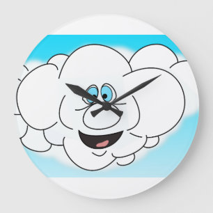 Grande Horloge Ronde Nuage joyeux