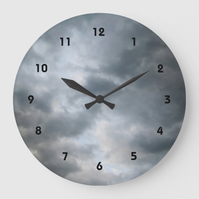 Grande Horloge Ronde Nuages de tempête en panne (Recto)