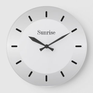 Grande Horloge Ronde Nuances de couleur argent moderne et