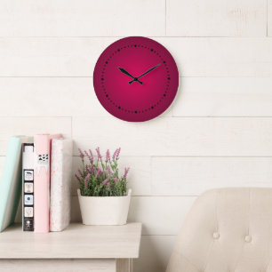 Grande Horloge Ronde Nuances de dégradé de vin de Bourgogne riche