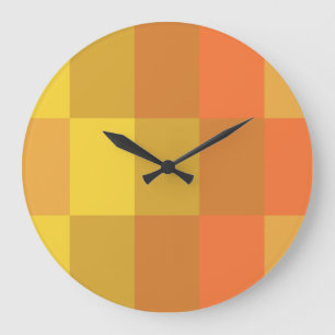 Grande Horloge Ronde Nuances d'orange en boîte