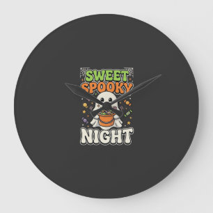 Grande Horloge Ronde Nuit de chasse aux bonbons d'Halloween