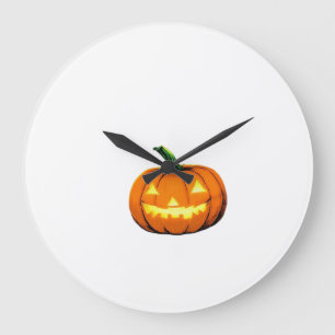 Grande Horloge Ronde Nuit étoilée Citrouille Halloween Van Gogh Action