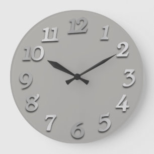 Grande Horloge Ronde Numbers Gray Silver Grey Metallic 3D
