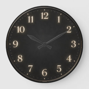Grande Horloge Ronde Numéral doux minimaliste au charbon foncé
