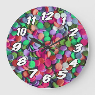 Grande Horloge Ronde Numéro de Green Pink