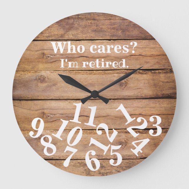 Grande Horloge Ronde Numéros brouillés sur l'horloge LOOK en bois (Recto)