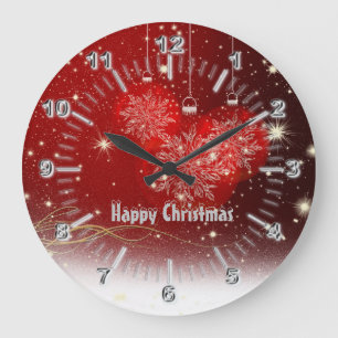 Grande Horloge Ronde Numéros de Noël