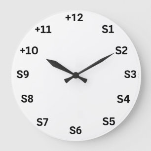 Grande Horloge Ronde Numéros d'unité S face blanche