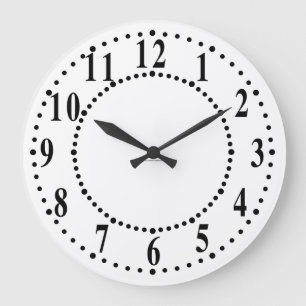 Grande Horloge Ronde Numéros en gras avec points de repère