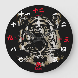 Grande Horloge Ronde Numéros japonais 