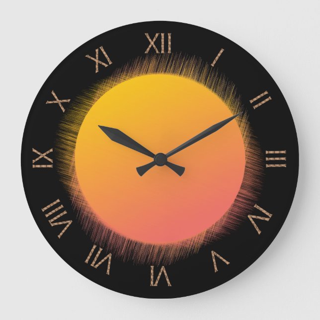Grande Horloge Ronde Numéros romains du soleil (Recto)