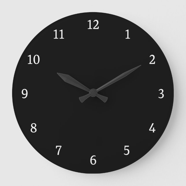Grande Horloge Ronde Numéros ronds noirs simples (Recto)