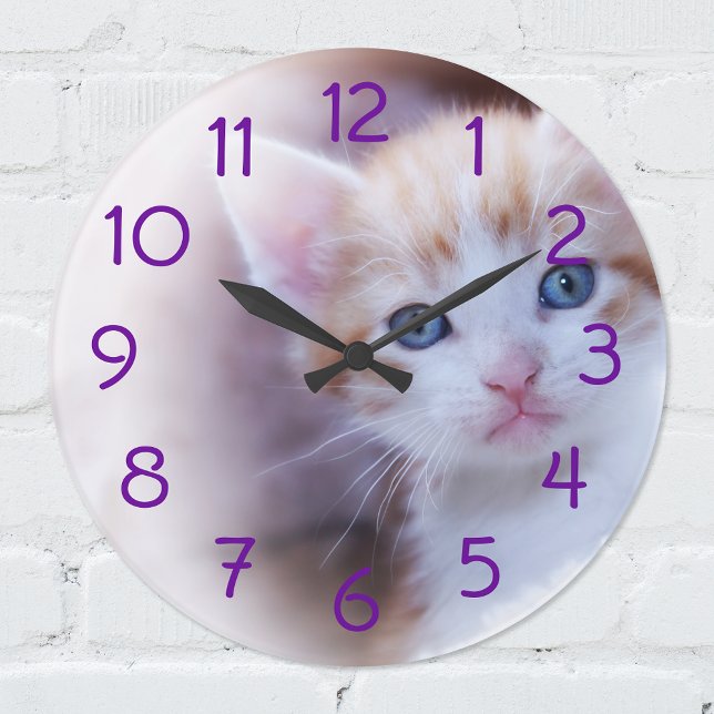 Grande Horloge Ronde Numéros violets pour votre photo (Créateur téléchargé)