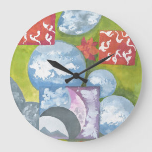 Grande Horloge Ronde Observance Folk Art par AnyaC