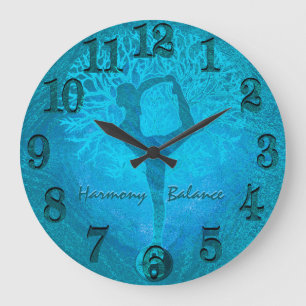 Grande Horloge Ronde Ocean Breeze Yoga Yin Yang Tree