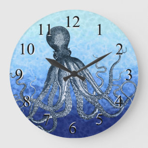 Grande Horloge Ronde Octopus de la mer profonde