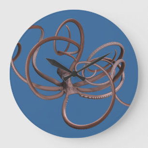 Grande Horloge Ronde Octopus géant