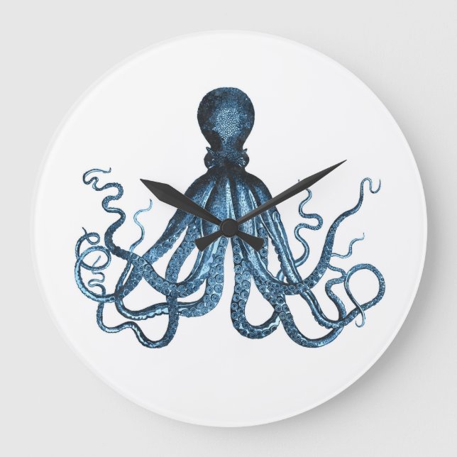 Grande Horloge Ronde Octopus kraken nautical coastal ocean beach sea (Recto)