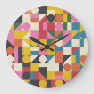 Grande Horloge Ronde OEuvre Bauhaus : composition géométrique abstraite