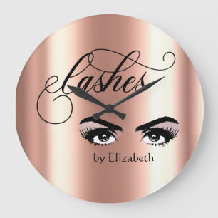 Grande Horloge Ronde OEuvres de maquillage Rose yeux or