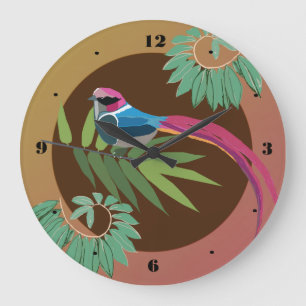 Grande Horloge Ronde Oiseaux