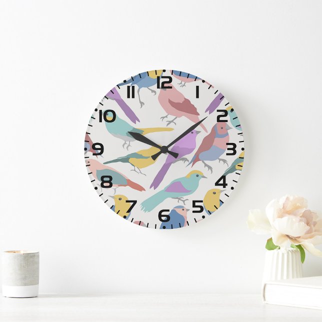 Grande Horloge Ronde Oiseaux réunis (Créateur téléchargé)