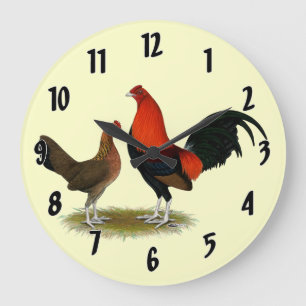 Grande Horloge Ronde Old English Game Bantams:  BB Red Pair