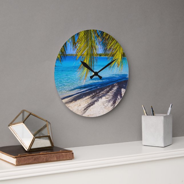 Grande Horloge Ronde Ombres sur la plage (Bureau)