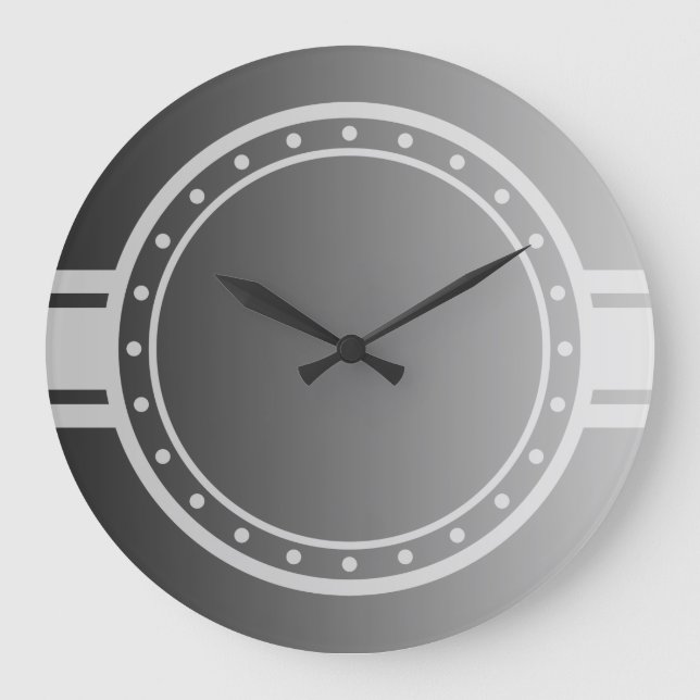Grande Horloge Ronde ONLY COLOR gradients - ring dots clock face blanc (Recto)