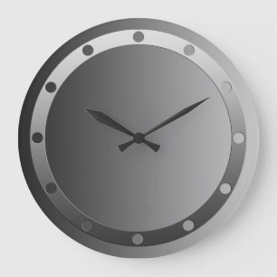 Grande Horloge Ronde ONLY COLOR gradients - ring dots clock face grey