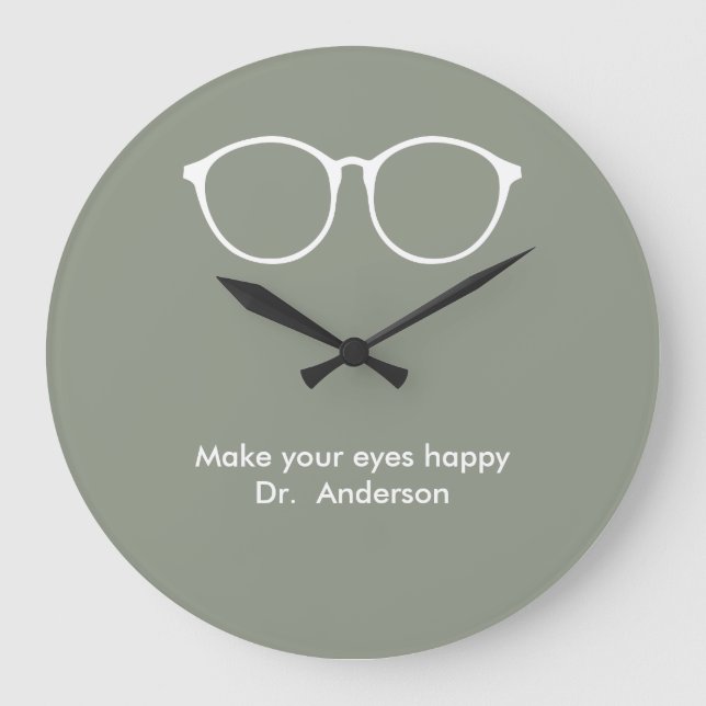 Grande Horloge Ronde Ophtalmologiste Optométriste Opticien Lunettes de  (Recto)