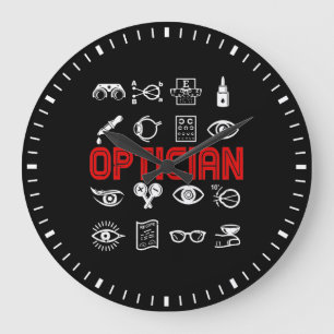 Grande Horloge Ronde Optician Heart Optométrist Ophtalmologiste