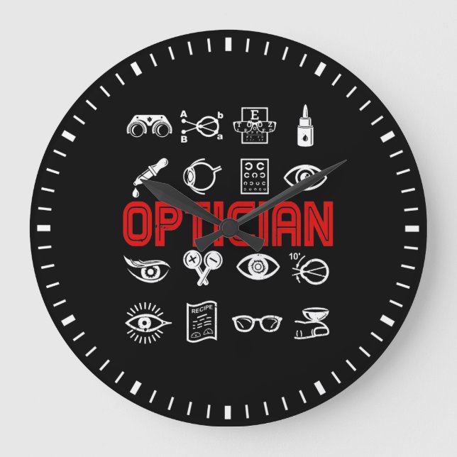 Grande Horloge Ronde Optician Heart Optométrist Ophtalmologiste (Recto)