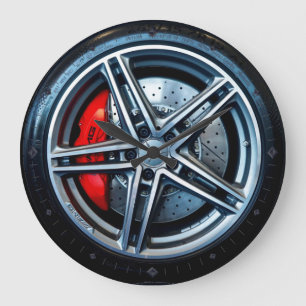 Grande Horloge Ronde Options d'horloge murale Alloy Wheel 1