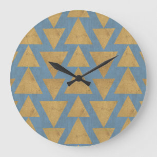 Grande Horloge Ronde Or extérieur d'étape   de Geo et motif bleu